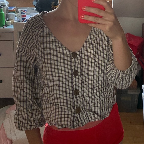 NBW Button Up 3/4 Sleeve Top - Picture 6 of 7